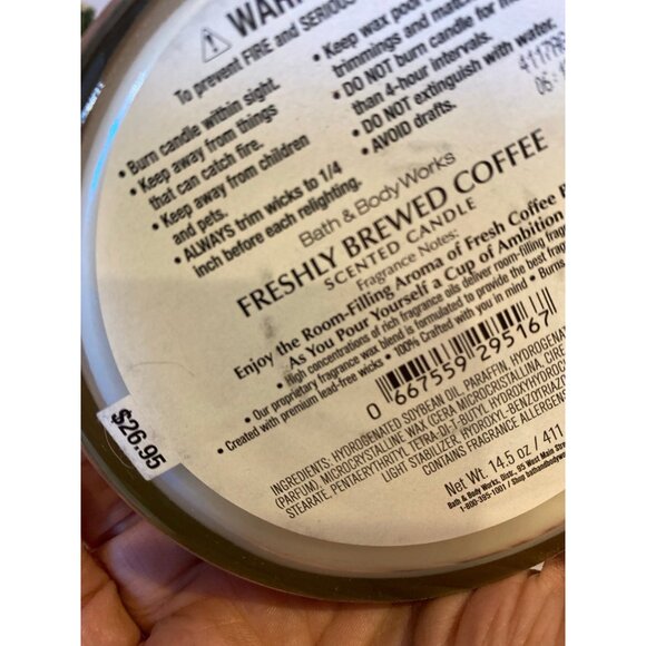 Bath & Body Works “Freshly Brewed Coffee” NEW 3 Wick Candle - Picture 7 of 7